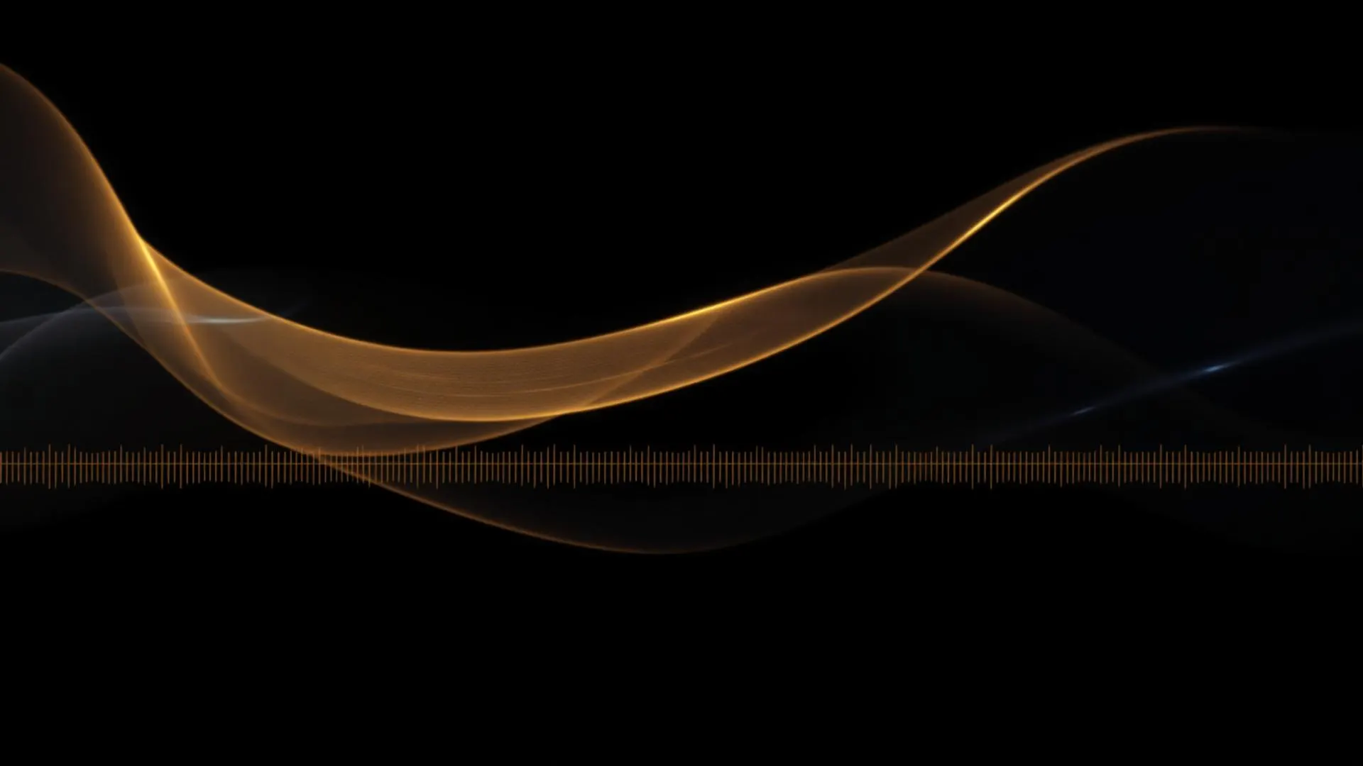 Abstract golden sound waves over a dark background